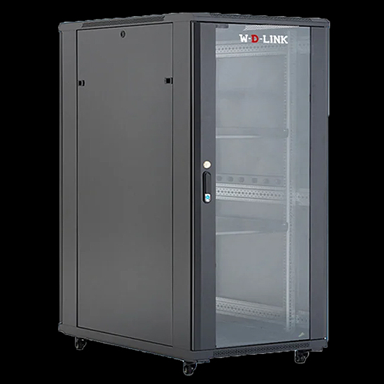 COFFRET INFORMATIQUE 24U 600MM D600MM H1300MM + ÉTAGÈRE + 4 VENTILATEURS 24U66