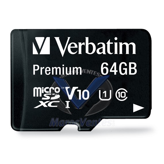 Carte mémoire microSDXC Classe 10 64 GB avec adaptateur 44084