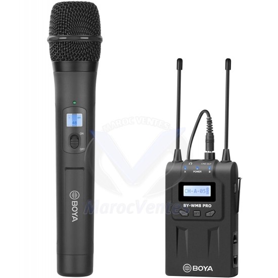 SYSTÈME DE MICROPHONE SANS FIL À DOUBLE CANAL UHF BY-WM8 Pro-K3