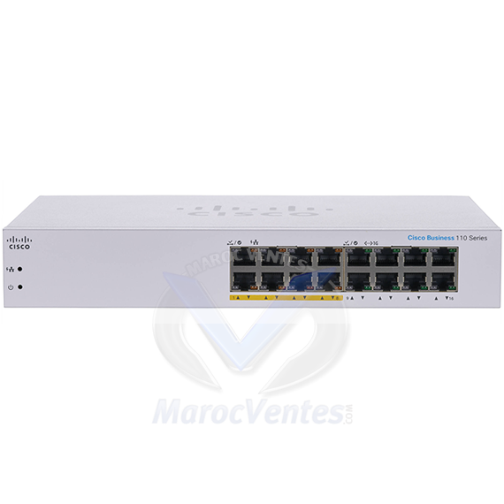 Cisco CBS110-16PP-EU Unmanaged 16-port GE, (8 support PoE with 64W power budget) CBS110-16PP-EU