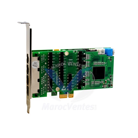 Carte T1/E1/J1 PRI 4 Port PCI-E (Version avancée, Bas Profil) D430