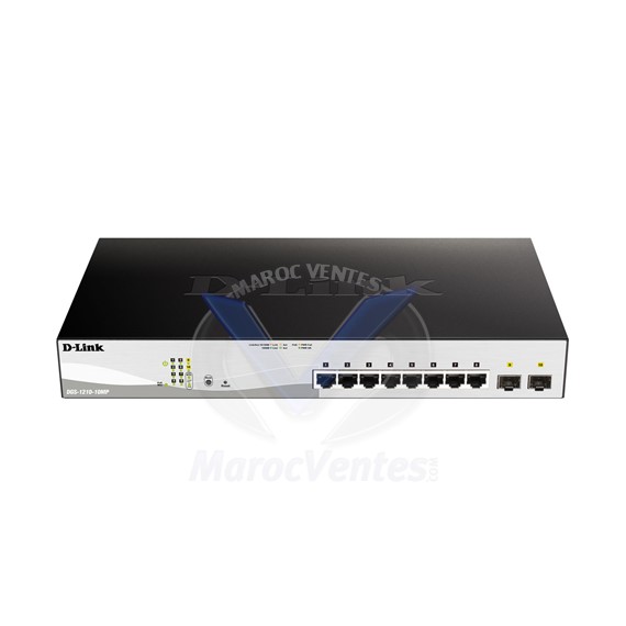 Switch manageable 8 ports Gigabit PoE + avec 2 ports Combo SFP DGS-1210-10MP
