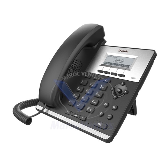 Téléphone IP SIP avec 1 Prise en charge PoE 10/100 Mbps 1 Port LAN 10/100 Mbps Ecran LCD DPH-120SE/F2A