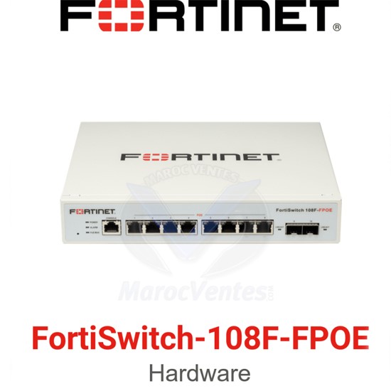 FORTISWITCH 108F-FPOE AVEC CONSOLE 8XGE + 2XSFP + 1XRJ45 ET POE 130W LIMITÉ AUTOMATIQUEMENT FS-108F-FPOE