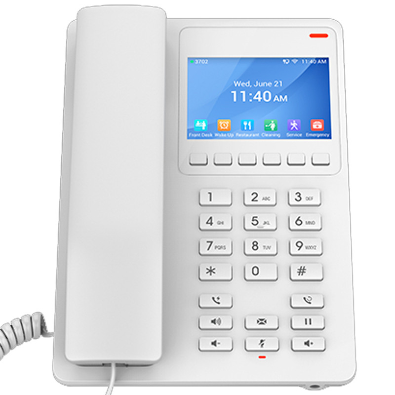téléphone IP 2 Comptes SIP / 2 Lignes Ecran LCD Couleur Rétroéclairé 3.5" Wi-Fi 6 Montage Bureau ou Mural