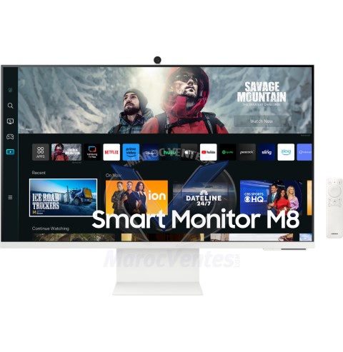 Moniteur Plat 32" (81,28 cm)SMART ULTRA HD 4k Série 8 Blanc avec Caméra Intégrée   HDMI, USB Hub 12M LS32CM801UMXZN