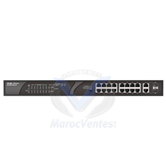 Switch de Bureau 16 Ports RJ45 10/100Mbps + 2 Gigabit RJ45/SFP