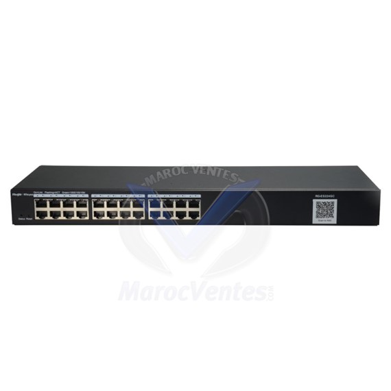 Commutateur Intelligent Gigabit 24 Ports 10/100/1000 Mbps RJ45 Boîtier en Acier Montable en Rack 19" RG-ES224GC