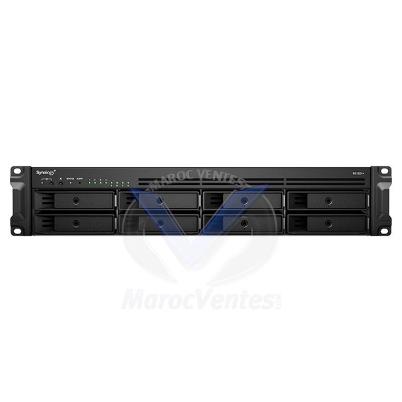 Serveur NAS 8 baies 4 Go RAM DDR4 ECC AMD Ryzen V1500B et Alimentation Redondante RS1221RP+