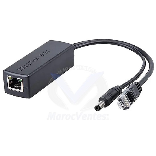 SPLITTER INJECTEUR POE 48V POUR CAMERA IP <100MT SANS ALIM SPLITTER POE