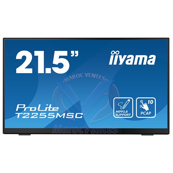 PROLITE Ecran Tactile MultiTouch 22 pouces Full HD avec verre bord à bord T2255MSC-B1