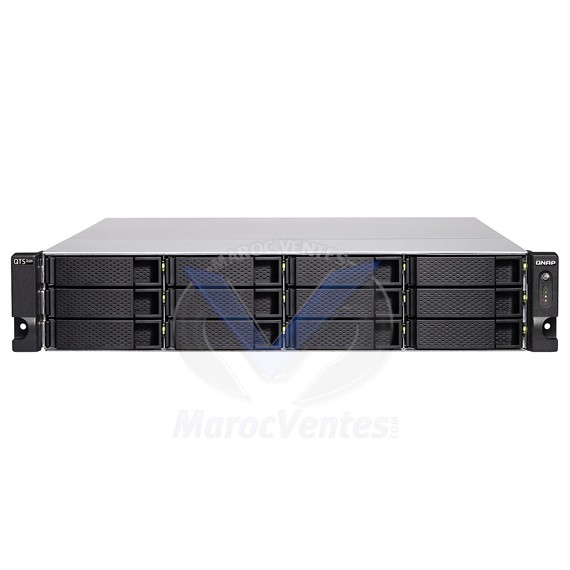 QNAP SERVEUR NAS PROFESSIONNEL 12 BAIES 32 GB RAM QTS HERO, 0 DISKLESS INTEL XEON E-2236 TS-H1283XU-RP-E2236