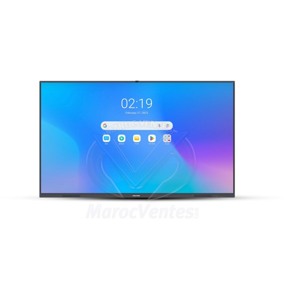 Écran Interactif 75 Pouces Tactile OS Android 12 Intégré Haute Capacité de Mémoire ROM 128GB RAM 8GB UDX-75S2