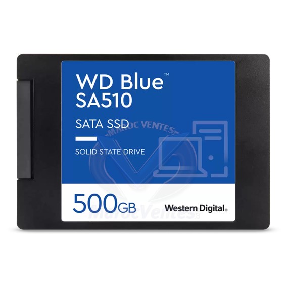 Disque Dur WD SSD Interne 500G SA510 SATA 2,5 "/7 mm avec Boîtier WDS500G3B0A