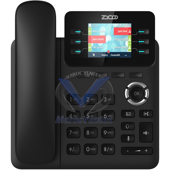 Telephone IP Ecran Rétro-Eclairé  2 Lignes de SIP PoE CooFone-D60