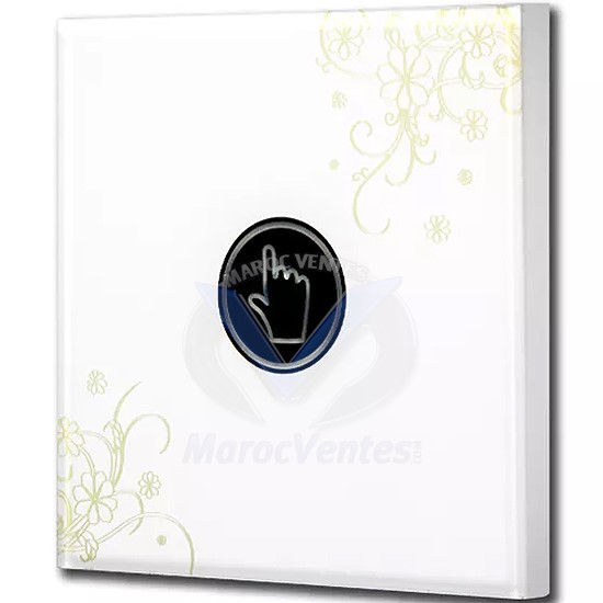 BOUTON POUSSOIR TACTILE MOTIF BLANC+TELECOMMANDE D3113