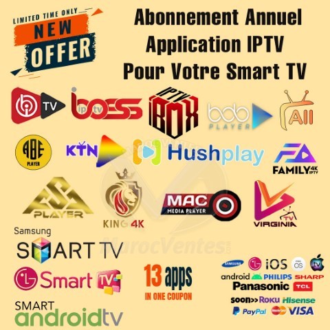 IPTV Application pour votre Smart TV Abonnement annuel IPTV APP M