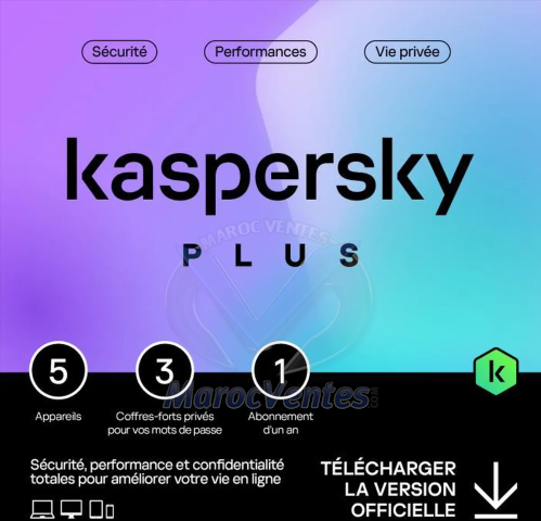 Antivirus KASPERSKY 2023 Plus - 1 an / 5 postes KL10428BEFS-SLIMMAG