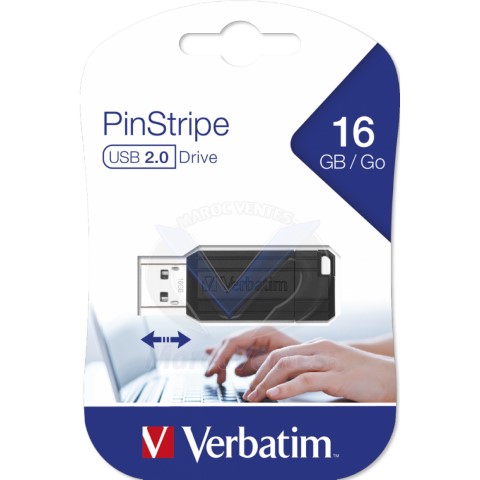 MICRO-CLÉ USB PINSTRIPE DE 16 GO NOIRE 49063