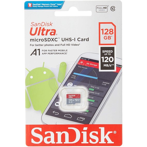 SANDISK MÉMOIRE FLASH 128 GO MICROSDXC CLASSE 10 UHS-I - MÉMOIRES FLASH SDSQUAR-128G-GN6MN