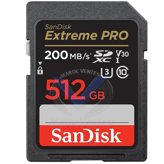 CARTE SDHC ET SDXC UHS-I SANDISK EXTREME PRO 512GO SDSDXXD-512G-GN4IN