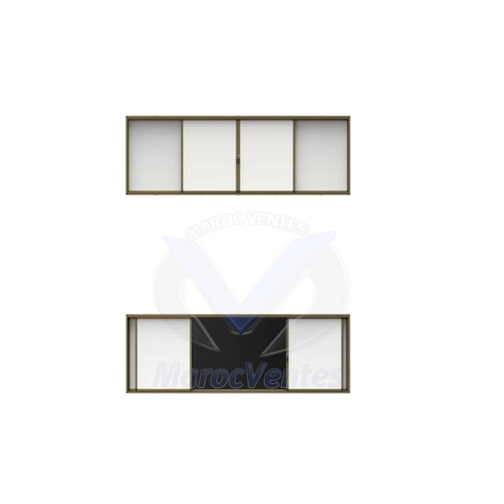 TABLEAU BLANC 4 VOLETS DONT 2 COULISSANTS EIB 4 SLIDING WHITE BOARD 400*130*10CM WITH FRAMES EIBW4M