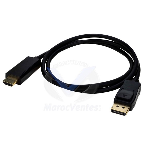 Cordon DisplayPort 1.4 M vers HDMI 2.0 M - AWG32 - Noir - 2m 9990220