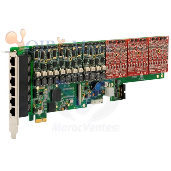 Carte PCI-E Analogique 24 Port 6 Module  FXO/FXS A2410E