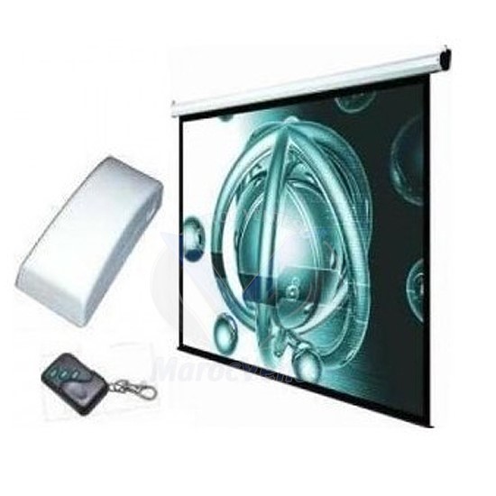 Ecran de Projection  Mural Electrique + Télécommande Radio sans fil 2X2M /6X4.5 M ELEC2.00ST