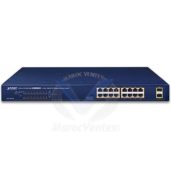 SWITCH PLANET 16-PORT 10/100/1000T 802.3AT POE + 2-PORT 1000X SFP GSW-1820HP