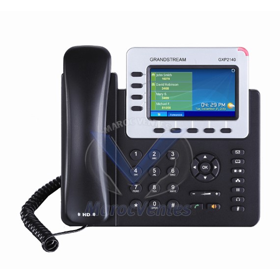 Téléphone IP de pointe 4 lignes Écran LCD couleur TFT 4.3