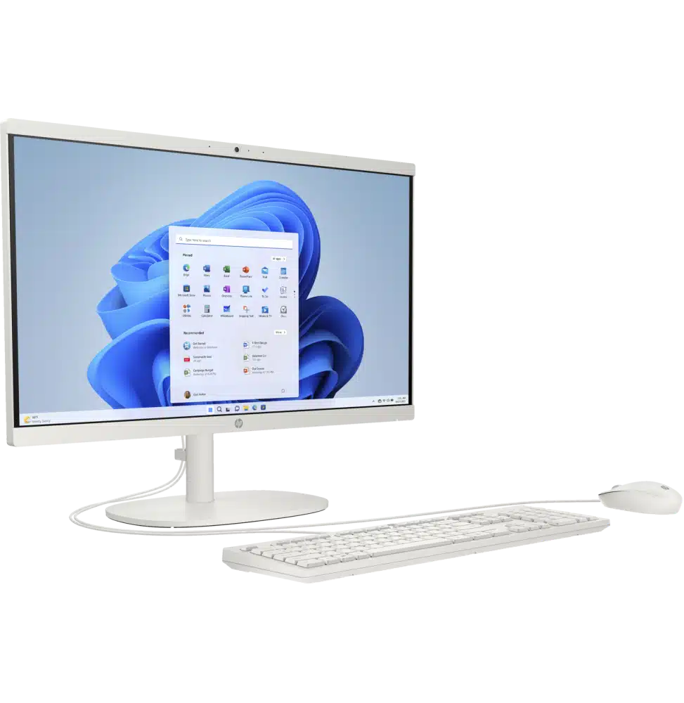 HP AiO 22-dg0004nk Intel Core i3-N300 ( up to 3,80 GHz, 6MB cache, 8 cores) - 8GB DDR4-3200 MHz , PCIe® NVMe™ 256 Go, Intel® UHD Graphics, Realtek RTL8852BE Wi-Fi 6 (2x2) et Bluetooth® 5.3, USB Type-C®, 2x USB Type A 5 Gbit/s, 2x USB 2.0 Type A, HDMI 1.4 A2AR8EA