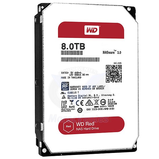 Disque Dur NAS 8 To SATA III 3.5" RED 256 Mo WD80EFAX