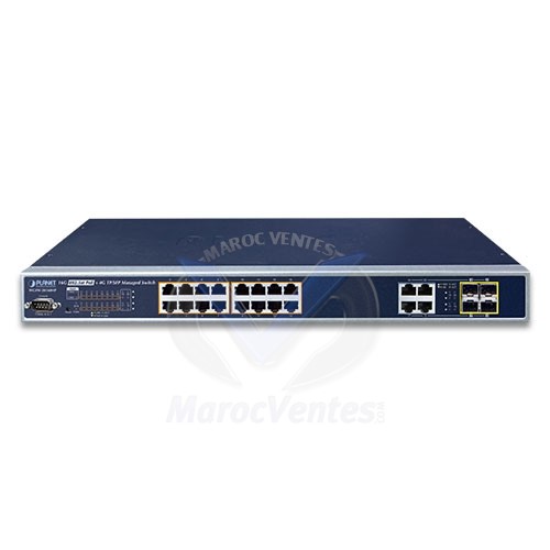 Switch  géré combiné L2 + 16 ports 10/100 / 1000BASE-T 802.3at PoE + 4 ports Gigabit TP / SFP WGSW-20160HP