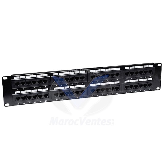 PANNEAU DE BRASSAGE 48 PORTS RJ45 CAT6 PANNEAU-BRASSAGE