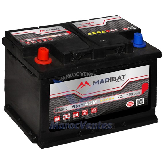 Batterie (ABSORBED GLASS MAT ) Performance Résistante START STOP